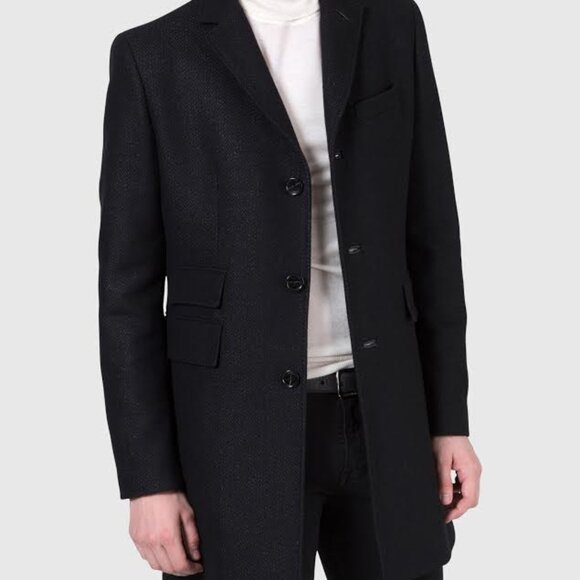 J.Lindeberg Men's Wolger CL Rock Wool-Blend Coat Size 48 - Picture 2 of 16